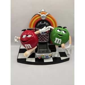 Original M&M's Rock n Roll Cafe Jukebox Candy Dispenser Red & Green Dancing
